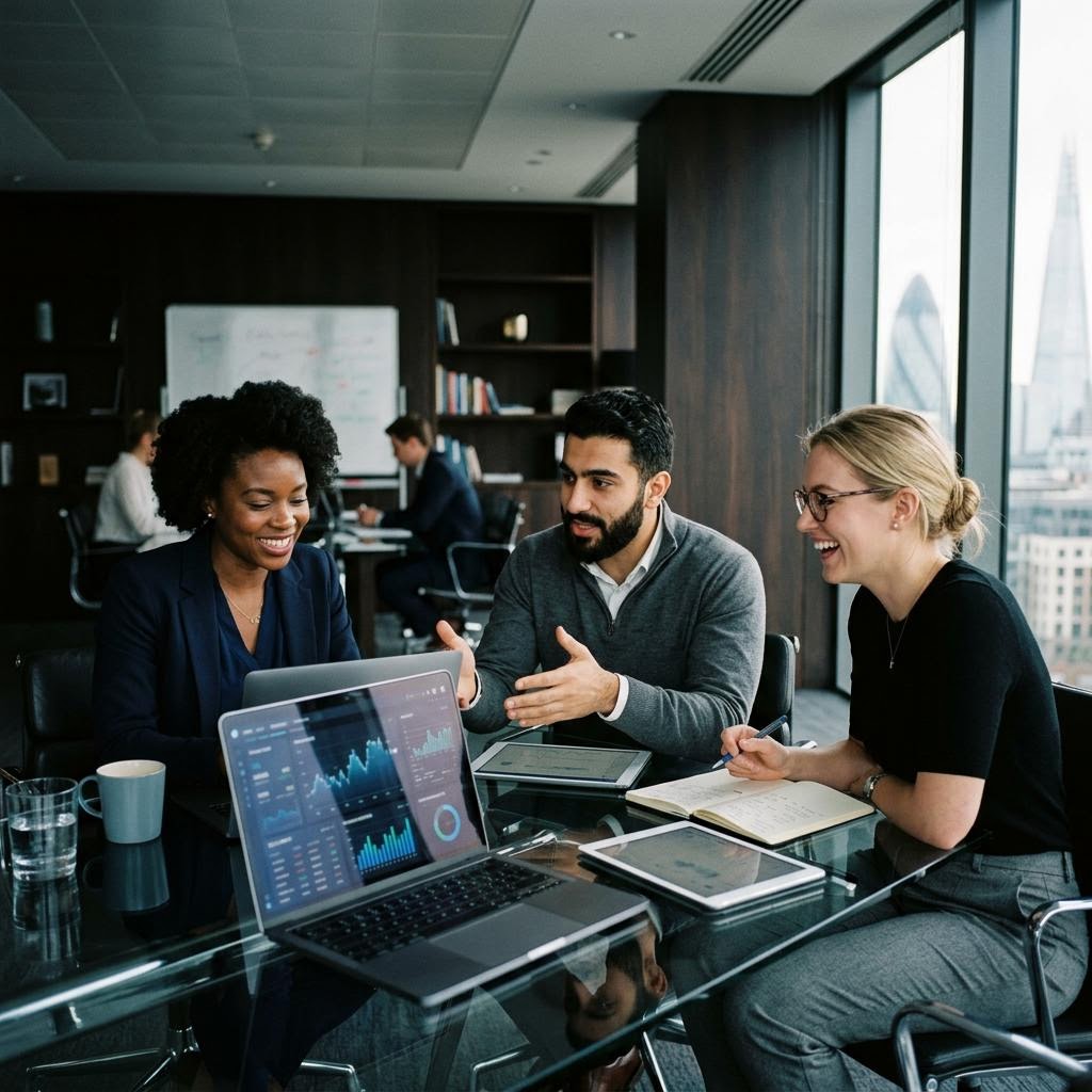 Analystenteam bei der Marktmodellierung
